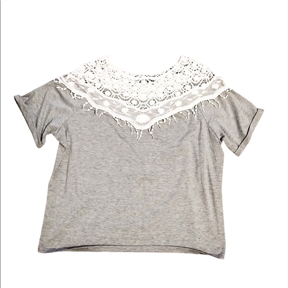 Zanzea Heather Gray Chrocet Lace Top 4XL New - Picture 4 of 5